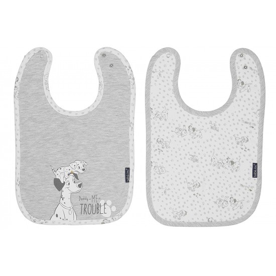 Set 2 bavetele Licenta Disney - 101 Dalmatians reglabile, cu capse Bebe Jou