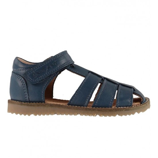 Plain Big Navy 29 - Sandale din piele cu inchidere velcro pentru copii - En Fant