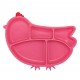 Tavita compartimentata din silicon, cu ventuza - Innobaby - Chicken Pink