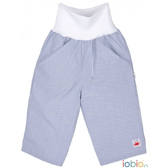 Palermo Fine Stripe Blue 86/92 - Pantaloni Salvari din bumbac organic - Iobio 