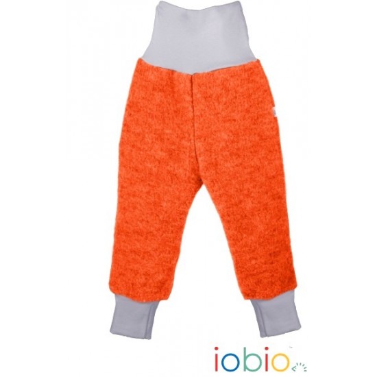 Orange 74/80 - Pantaloni din lana merinos organica - tumble/boiled wool KbT - Iobio 