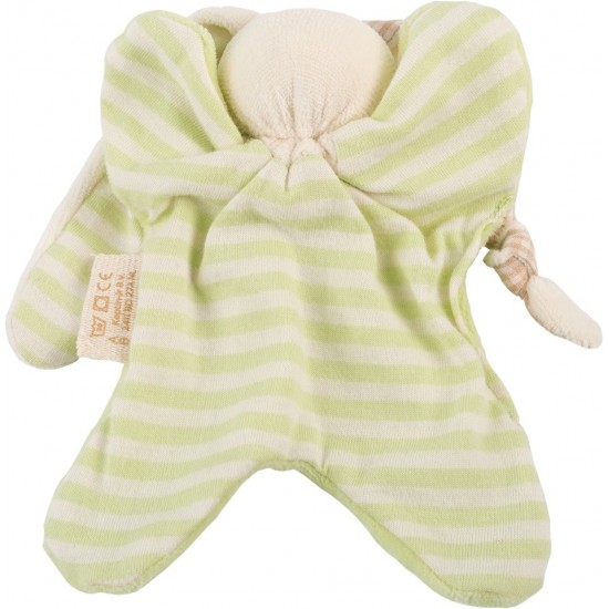 Jucarie zornaitoare textila din bumbac organic - Keptin Jr - Little Toddler Lime