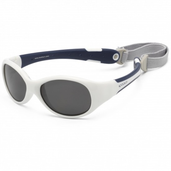 Flex 3/6 ani - White Navy - Ochelari de soare pentru copii -  Koolsun