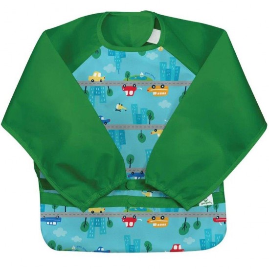 Bavetica Aqua Cars multifunctionala cu maneci lungi 2T-4T - Green Sprouts