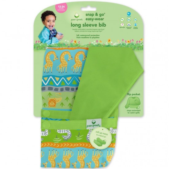 Bavetica multifunctionala cu maneci lungi - Green Sprouts - Green Safari 2T-4T