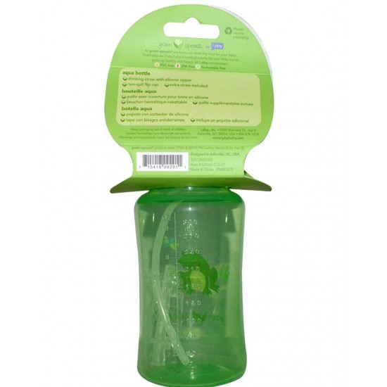 Sticla cu pai din silicon - Green Sprouts - Green