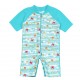 Aqua Sea Friends 4T - Costum intreg copii SPF50+ cu fermoar si capse Green Sprouts by iPlay