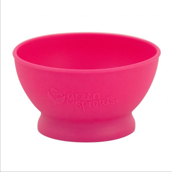 Bol de invatare - Learning Bowl - Green Sprouts - Pink