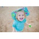 Aqua Coral Reef 2T/4T - Palarie fete SPF 50+ cu snur reglator Green Sprouts by iPlay